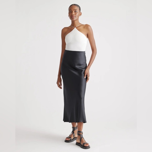 Quince Dresses & Skirts - Quince 100% washable silk Classic Black Maxi Skirt, Size Large